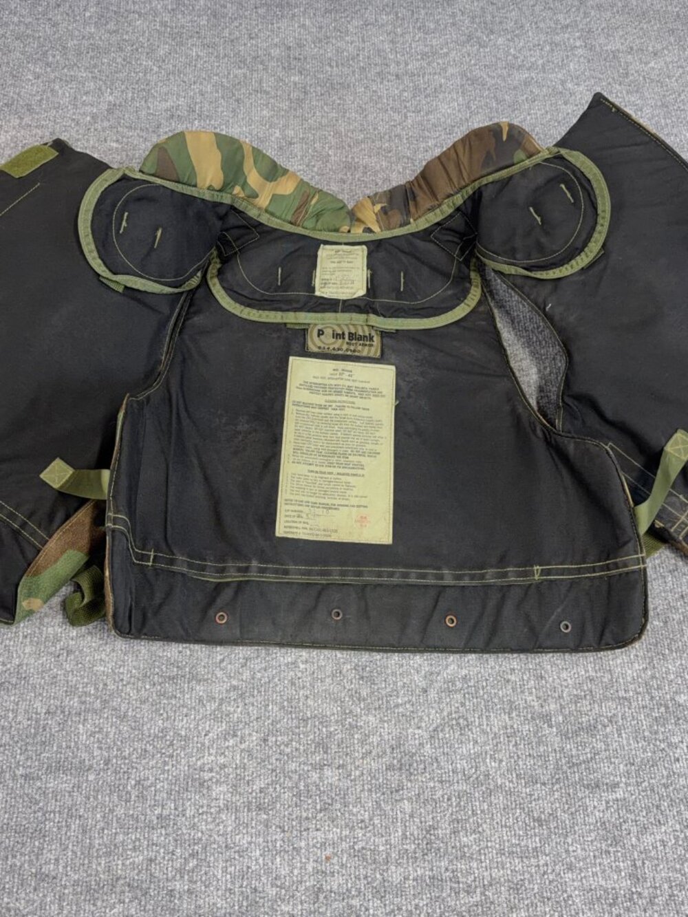 Point Blank Interceptor Base Vest Soft Inserts M81 Woodland Camo Medium Yoke - Picture 5 of 13